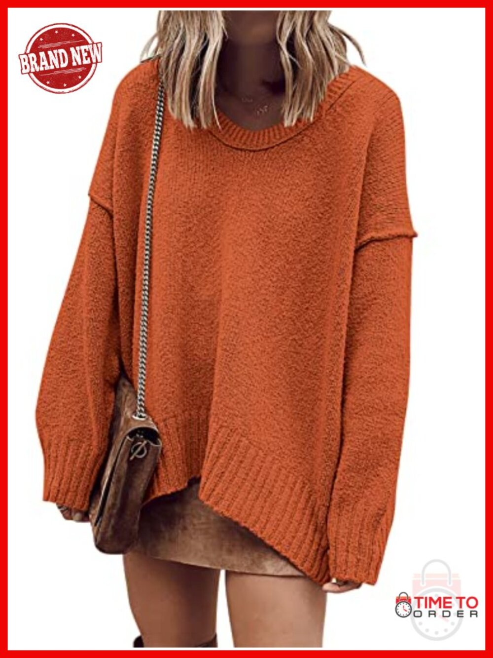 Womens Oversized Scoop V Neck Batwing Sleeve Pullover Sweater